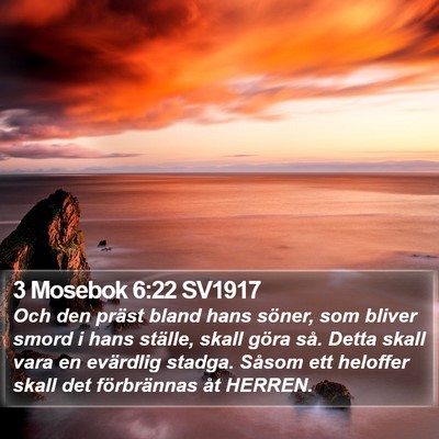 3 Mosebok 6:22 SV1917 Bible Verse Image