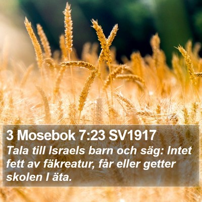 3 Mosebok 7:23 SV1917 Bible Verse Image