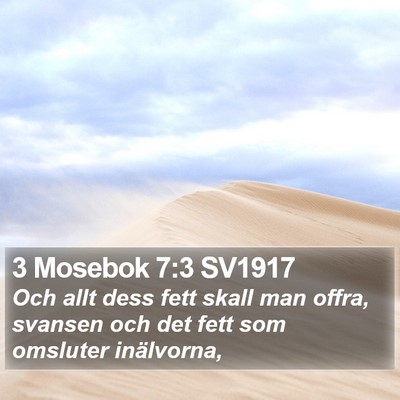 3 Mosebok 7:3 SV1917 Bible Verse Image