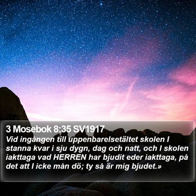 3 Mosebok 8:35 SV1917 Bible Verse Image