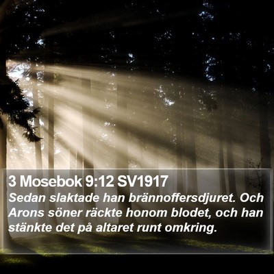 3 Mosebok 9:12 SV1917 Bible Verse Image