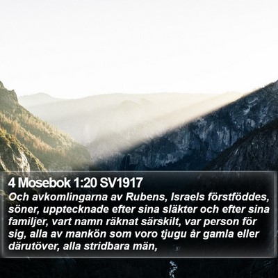 4 Mosebok 1:20 SV1917 Bible Verse Image