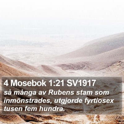 4 Mosebok 1:21 SV1917 Bible Verse Image