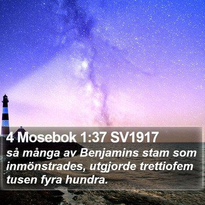 4 Mosebok 1:37 SV1917 Bible Verse Image