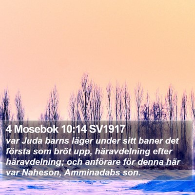 4 Mosebok 10:14 SV1917 Bible Verse Image