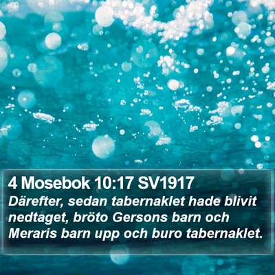 4 Mosebok 10:17 SV1917 Bible Verse Image