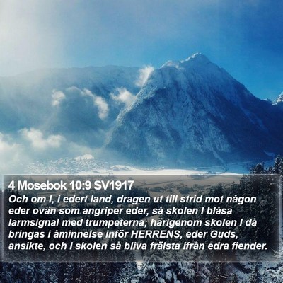 4 Mosebok 10:9 SV1917 Bible Verse Image