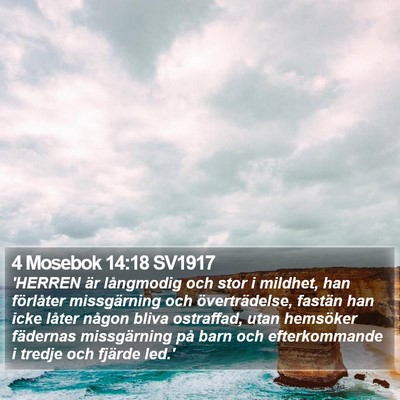 4 Mosebok 14:18 SV1917 Bible Verse Image