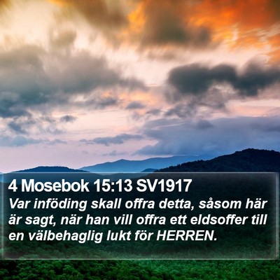 4 Mosebok 15:13 SV1917 Bible Verse Image