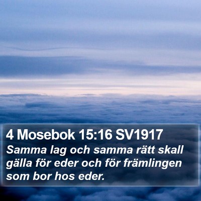4 Mosebok 15:16 SV1917 Bible Verse Image
