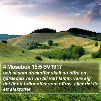 4 Mosebok 15:5 SV1917 Bible Verse Image