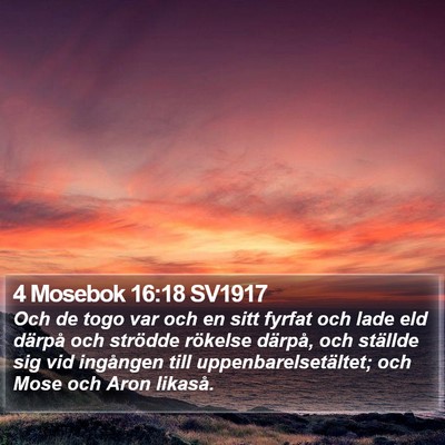 4 Mosebok 16:18 SV1917 Bible Verse Image