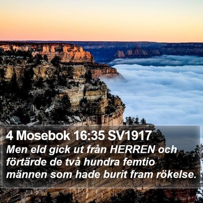 4 Mosebok 16:35 SV1917 Bible Verse Image