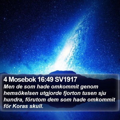 4 Mosebok 16:49 SV1917 Bible Verse Image