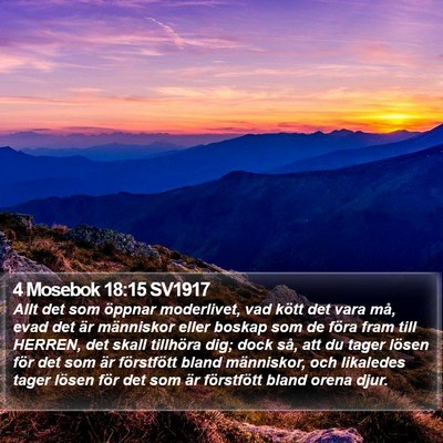 4 Mosebok 18:15 SV1917 Bible Verse Image