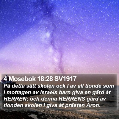 4 Mosebok 18:28 SV1917 Bible Verse Image