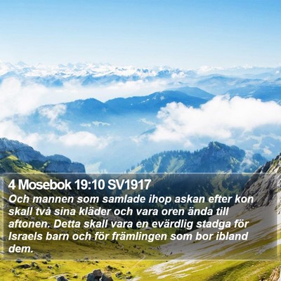 4 Mosebok 19:10 SV1917 Bible Verse Image