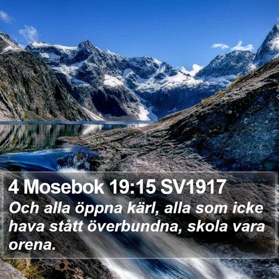 4 Mosebok 19:15 SV1917 Bible Verse Image