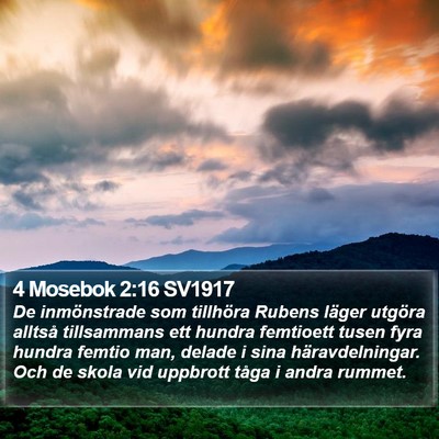 4 Mosebok 2:16 SV1917 Bible Verse Image
