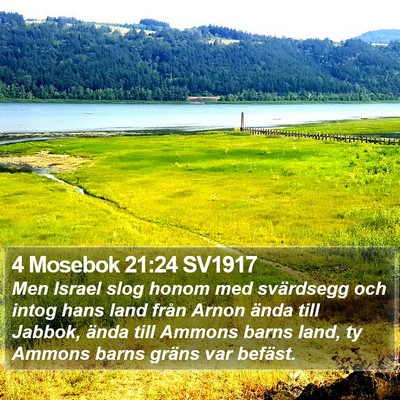 4 Mosebok 21:24 SV1917 Bible Verse Image