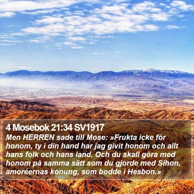 4 Mosebok 21:34 SV1917 Bible Verse Image