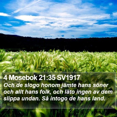 4 Mosebok 21:35 SV1917 Bible Verse Image