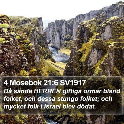 4 Mosebok 21:6 SV1917 Bible Verse Image