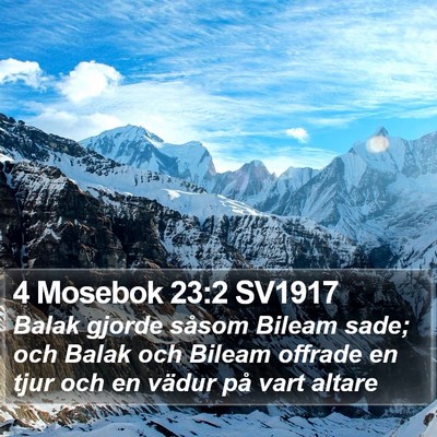 4 Mosebok 23:2 SV1917 Bible Verse Image