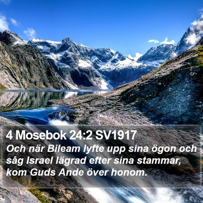4 Mosebok 24:2 SV1917 Bible Verse Image