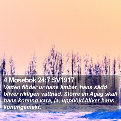 4 Mosebok 24:7 SV1917 Bible Verse Image