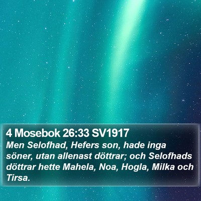 4 Mosebok 26:33 SV1917 Bible Verse Image