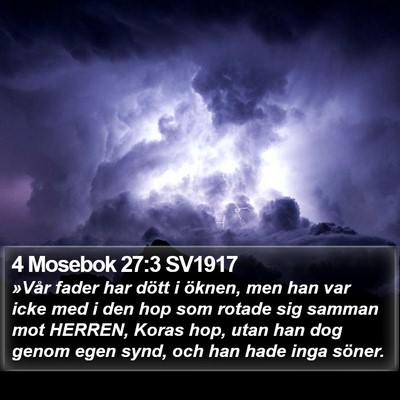 4 Mosebok 27:3 SV1917 Bible Verse Image