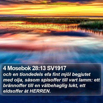 4 Mosebok 28:13 SV1917 Bible Verse Image