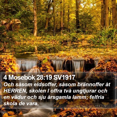 4 Mosebok 28:19 SV1917 Bible Verse Image