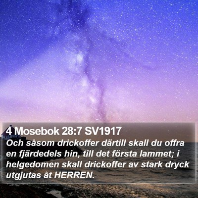 4 Mosebok 28:7 SV1917 Bible Verse Image