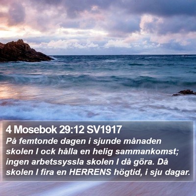 4 Mosebok 29:12 SV1917 Bible Verse Image