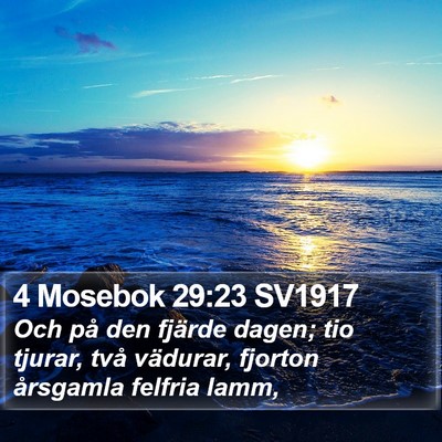 4 Mosebok 29:23 SV1917 Bible Verse Image