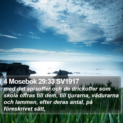 4 Mosebok 29:33 SV1917 Bible Verse Image
