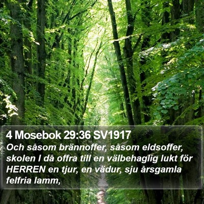 4 Mosebok 29:36 SV1917 Bible Verse Image