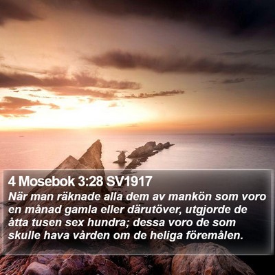 4 Mosebok 3:28 SV1917 Bible Verse Image