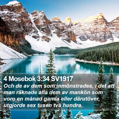 4 Mosebok 3:34 SV1917 Bible Verse Image