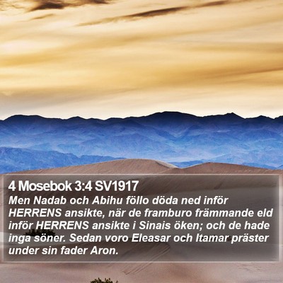 4 Mosebok 3:4 SV1917 Bible Verse Image