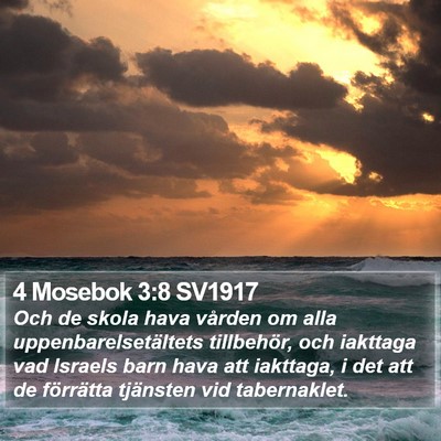 4 Mosebok 3:8 SV1917 Bible Verse Image