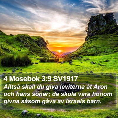4 Mosebok 3:9 SV1917 Bible Verse Image