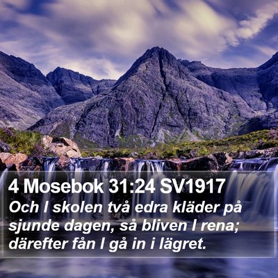 4 Mosebok 31:24 SV1917 Bible Verse Image