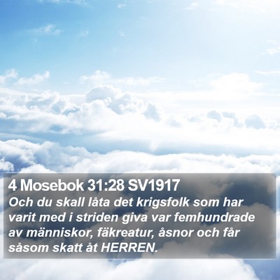 4 Mosebok 31:28 SV1917 Bible Verse Image