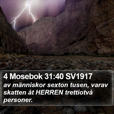 4 Mosebok 31:40 SV1917 Bible Verse Image