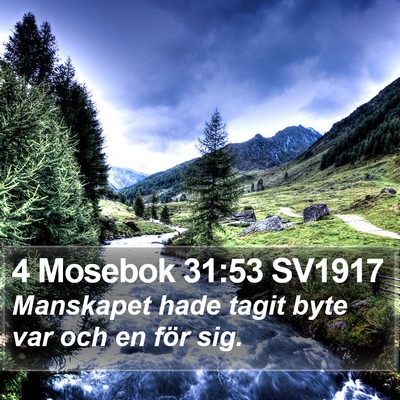 4 Mosebok 31:53 SV1917 Bible Verse Image