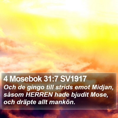 4 Mosebok 31:7 SV1917 Bible Verse Image