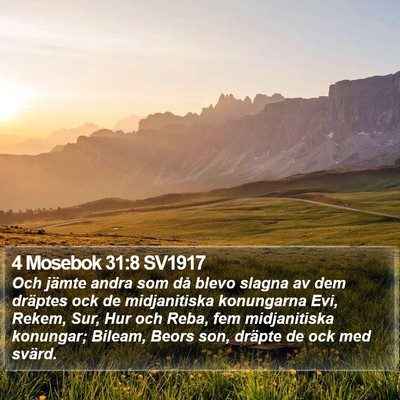 4 Mosebok 31:8 SV1917 Bible Verse Image